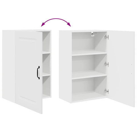 vidaXL Kitchen Wall Cabinet with Door High Gloss White 50 x 31 x 80 cm