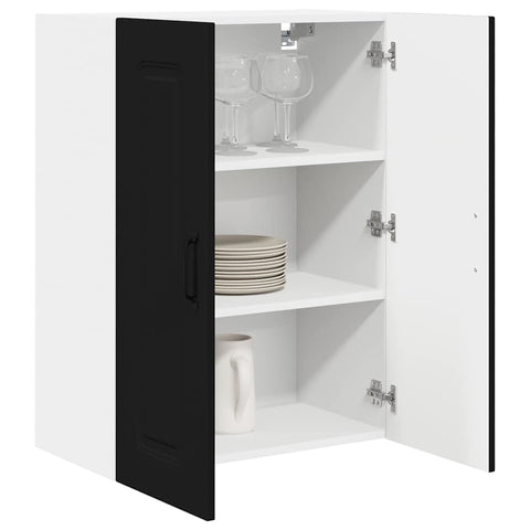 vidaXL Kitchen Wall Cabinet Black 60 x 31 x 80 cm Engineered Wood