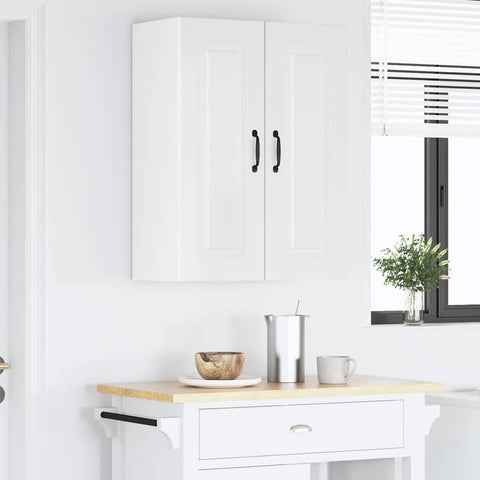 vidaXL Kitchen Wall Cabinet with Door High Gloss White 60 x 31 x 80 cm