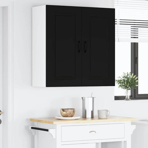 vidaXL Kitchen Wall Cabinet Black 80 x 31 x 80 cm Engineered Wood