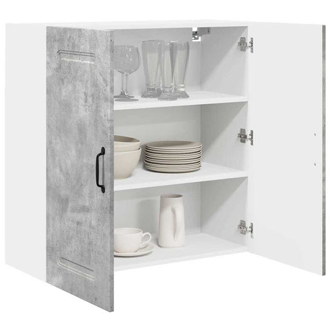 vidaXL Kitchen Wall Cabinet with Shelf Concrete Grey 80 x 31 x 80 cm