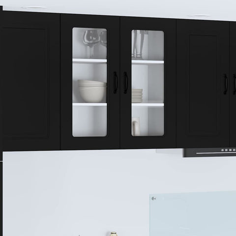 vidaXL Kitchen Wall Cabinet Black 80 x 31 x 80 cm Engineered Wood