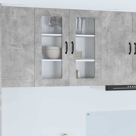 vidaXL Kitchen Wall Cabinet with Shelf Concrete Grey 80 x 31 x 80 cm