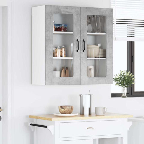 vidaXL Kitchen Wall Cabinet with Shelf Concrete Grey 80 x 31 x 80 cm