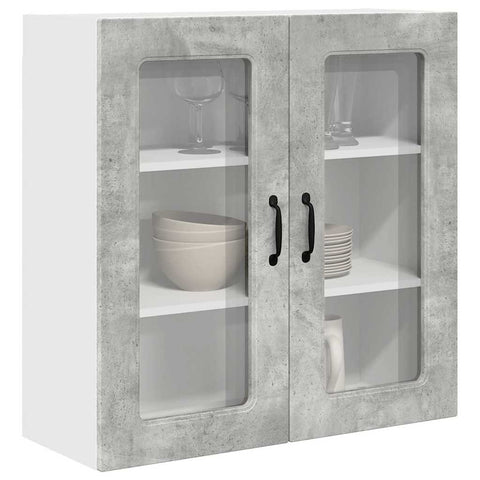 vidaXL Kitchen Wall Cabinet with Shelf Concrete Grey 80 x 31 x 80 cm