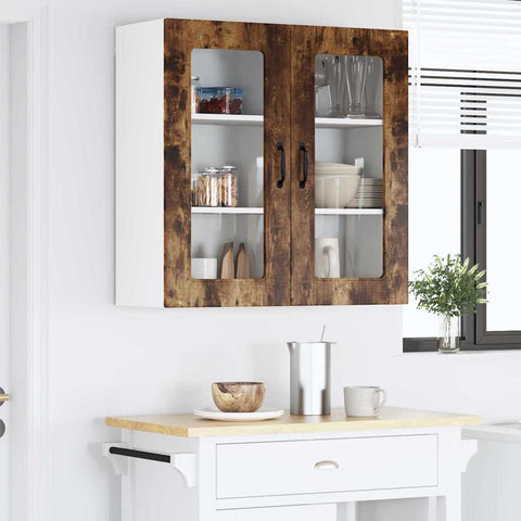 vidaXL Kitchen Wall Cabinet Smoked Oak 80 x 31 x 80 cm Engineered Wood