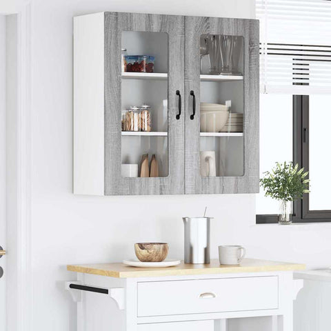 vidaXL Kitchen Wall Cabinet with Shelf Grey Sonoma 80 x 31 x 80 cm