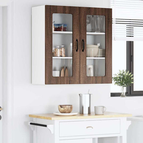 vidaXL Kitchen Wall Cabinet Brown Oak 80 x 31 x 80 cm Engineered Wood