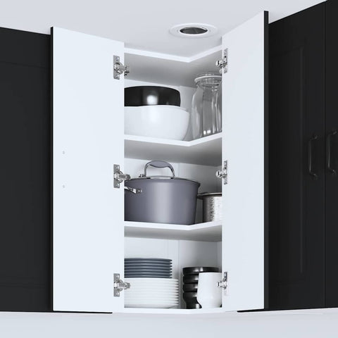 vidaXL Kitchen Wall Cabinet Black 57 x 57 x 80 cm Engineered Wood