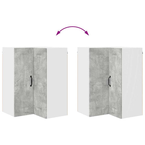 vidaXL Kitchen Wall Cabinet with Shelf Concrete Grey 57 x 57 x 80 cm