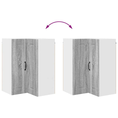 vidaXL Kitchen Wall Cabinet with Shelf Grey Sonoma 57 x 57 x 80 cm