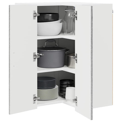 vidaXL Kitchen Wall Cabinet with Shelf Grey Sonoma 57 x 57 x 80 cm
