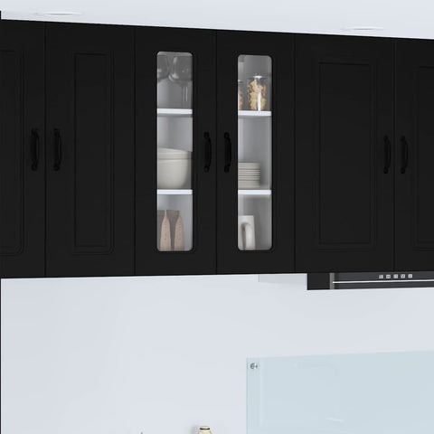 vidaXL Kitchen Wall Cabinet Black 60 x 31 x 80 cm Engineered Wood