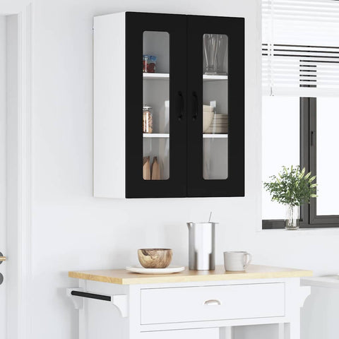 vidaXL Kitchen Wall Cabinet Black 60 x 31 x 80 cm Engineered Wood