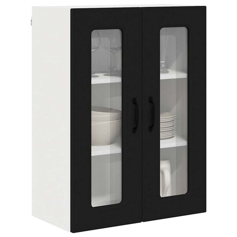 vidaXL Kitchen Wall Cabinet Black 60 x 31 x 80 cm Engineered Wood