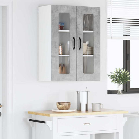 vidaXL Kitchen Wall Cabinet with Shelf Concrete Grey 60 x 31 x 80 cm