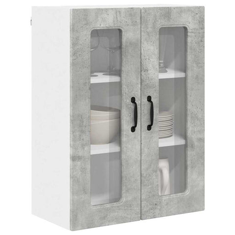 vidaXL Kitchen Wall Cabinet with Shelf Concrete Grey 60 x 31 x 80 cm
