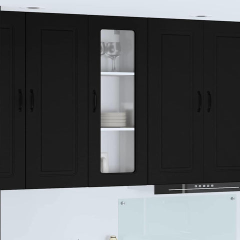 vidaXL Kitchen Wall Cabinet Black 40 x 31 x 100 cm Engineered Wood