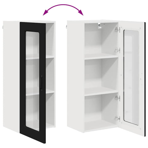 vidaXL Kitchen Wall Cabinet Black 40 x 31 x 100 cm Engineered Wood