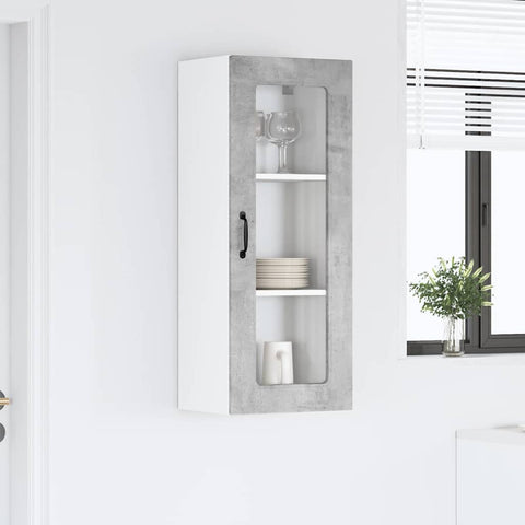 vidaXL Kitchen Wall Cabinet with Shelf Concrete Grey 40 x 31 x 100 cm