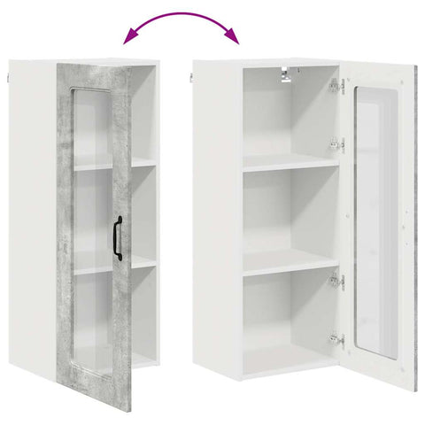 vidaXL Kitchen Wall Cabinet with Shelf Concrete Grey 40 x 31 x 100 cm