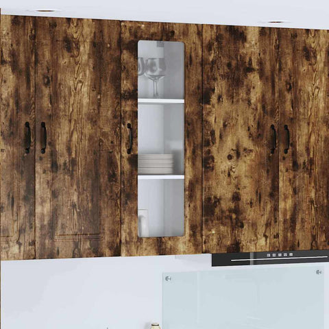vidaXL Kitchen Wall Cabinet with Shelf Smoked Oak 40 x 31 x 100 cm