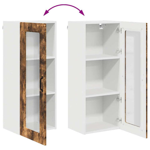 vidaXL Kitchen Wall Cabinet with Shelf Smoked Oak 40 x 31 x 100 cm