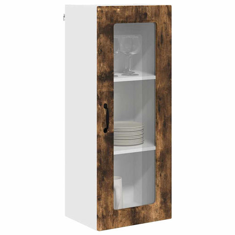 vidaXL Kitchen Wall Cabinet with Shelf Smoked Oak 40 x 31 x 100 cm