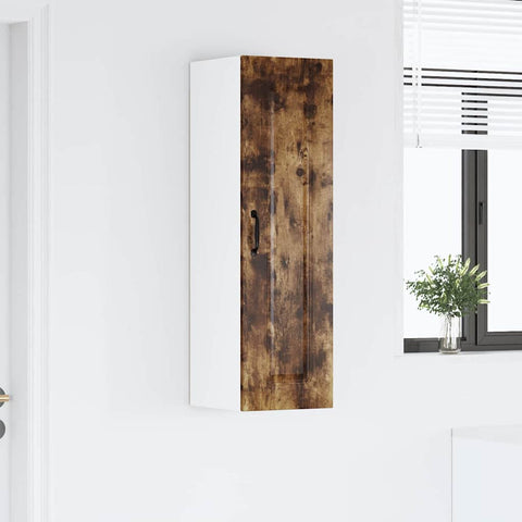 vidaXL Kitchen Wall Cabinet with Shelf Smoked Oak 30 x 31 x 100 cm