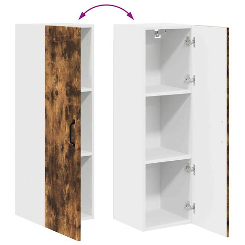 vidaXL Kitchen Wall Cabinet with Shelf Smoked Oak 30 x 31 x 100 cm