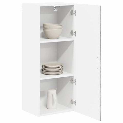 vidaXL Kitchen Wall Cabinet with Shelf Concrete Grey 40 x 31 x 100 cm