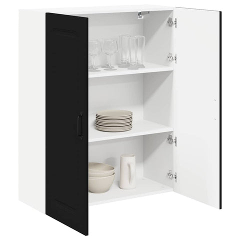 vidaXL Kitchen Wall Cabinet Black 80 x 31 x 100 cm Engineered Wood