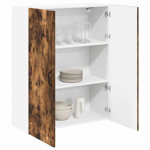 vidaXL Kitchen Wall Cabinet with Shelf Smoked Oak 80 x 31 x 100 cm
