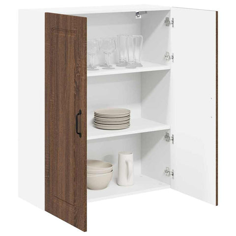 vidaXL Kitchen Wall Cabinet Brown Oak 80 x 31 x 100 cm Engineered Wood