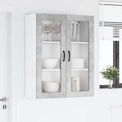 vidaXL Kitchen Wall Cabinet with Shelf Concrete Grey 80 x 31 x 100 cm
