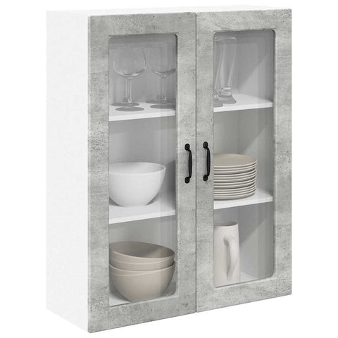vidaXL Kitchen Wall Cabinet with Shelf Concrete Grey 80 x 31 x 100 cm
