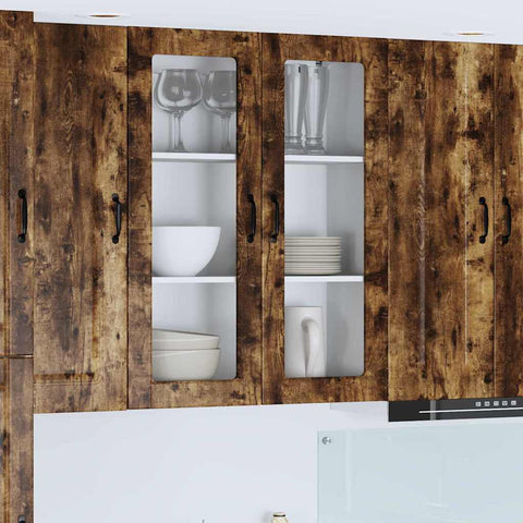 vidaXL Kitchen Wall Cabinet with Shelf Smoked Oak 80 x 31 x 100 cm
