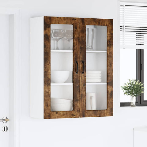 vidaXL Kitchen Wall Cabinet with Shelf Smoked Oak 80 x 31 x 100 cm