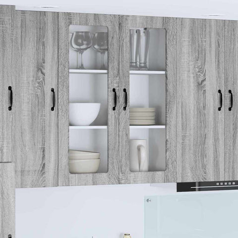vidaXL Kitchen Wall Cabinet with Shelf Grey Sonoma 80 x 31 x 100 cm