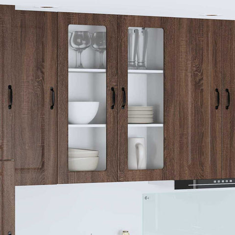 vidaXL Kitchen Wall Cabinet Brown Oak 80 x 31 x 100 cm Engineered Wood