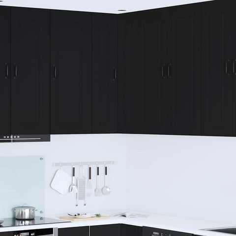 vidaXL Kitchen Wall Cabinet Black 57 x 57 x 100 cm Engineered Wood
