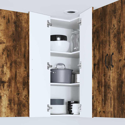 vidaXL Kitchen Wall Cabinet with Shelf Smoked Oak 57 x 57 x 100 cm