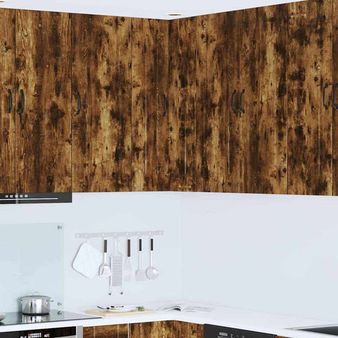 vidaXL Kitchen Wall Cabinet with Shelf Smoked Oak 57 x 57 x 100 cm