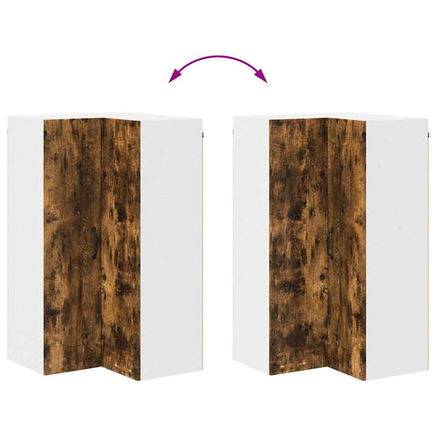 vidaXL Kitchen Wall Cabinet with Shelf Smoked Oak 57 x 57 x 100 cm