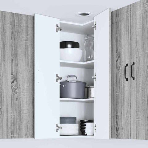 vidaXL Kitchen Wall Cabinet with Shelf Grey Sonoma 57 x 57 x 100 cm