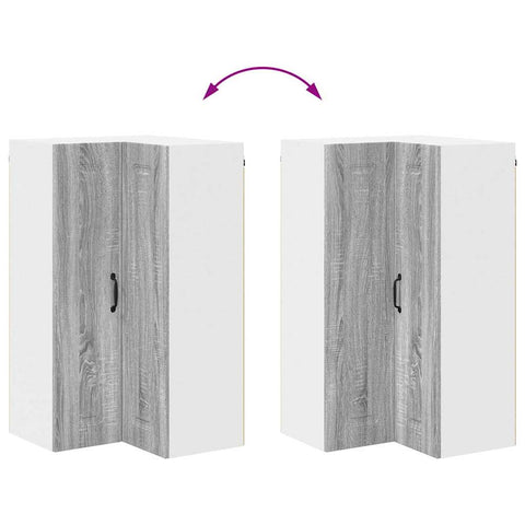 vidaXL Kitchen Wall Cabinet with Shelf Grey Sonoma 57 x 57 x 100 cm