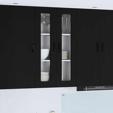 vidaXL Kitchen Wall Cabinet Black 60 x 31 x 100 cm Engineered Wood