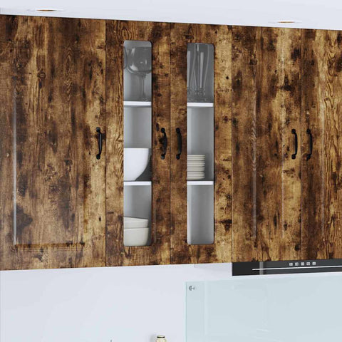 vidaXL Kitchen Wall Cabinet with Shelf Smoked Oak 60 x 31 x 100 cm