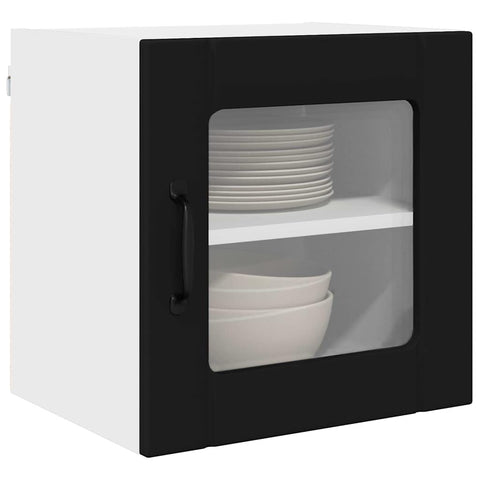vidaXL Kitchen Wall Cabinet with Shelf 2 pcs Black 40 x 31 x 40 cm