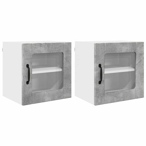 vidaXL Kitchen Wall Cabinet 2 pcs Concrete Grey 40 x 31 x 40 cm